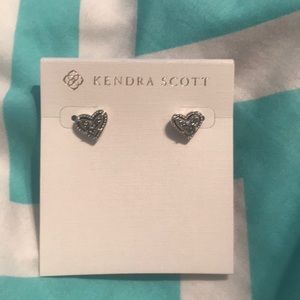 Ari hear silver stud earrings in platinum drusy